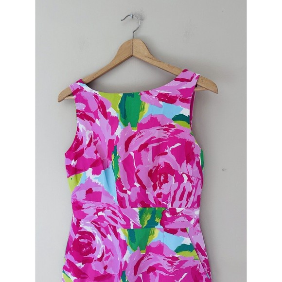 Lilly Pulitzer Womens Hotty Pink First Impression Collins Dress Size 6 Silk Rose - Picture 2 of 10